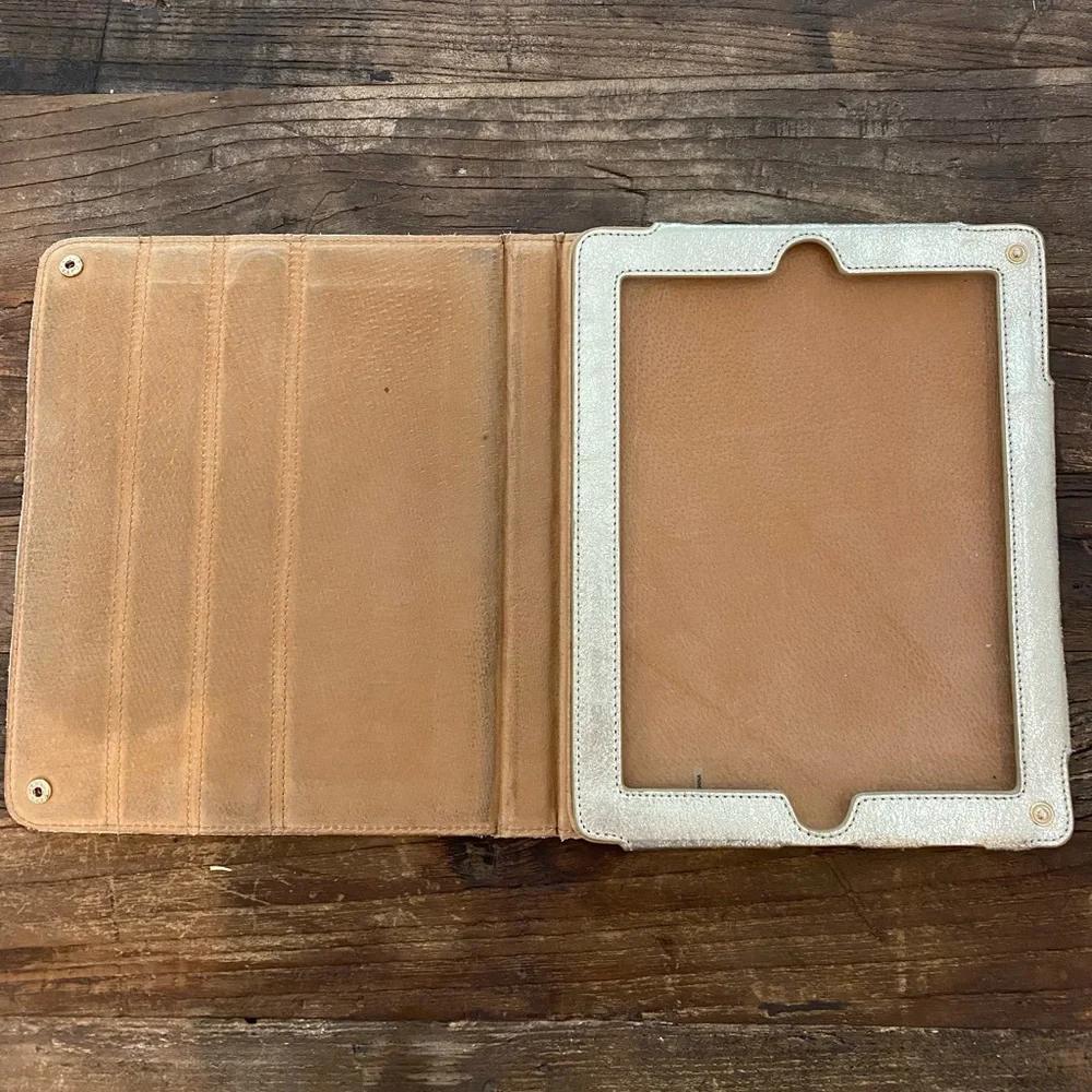 Tory Burch Metallic Gold Leather iPad case
